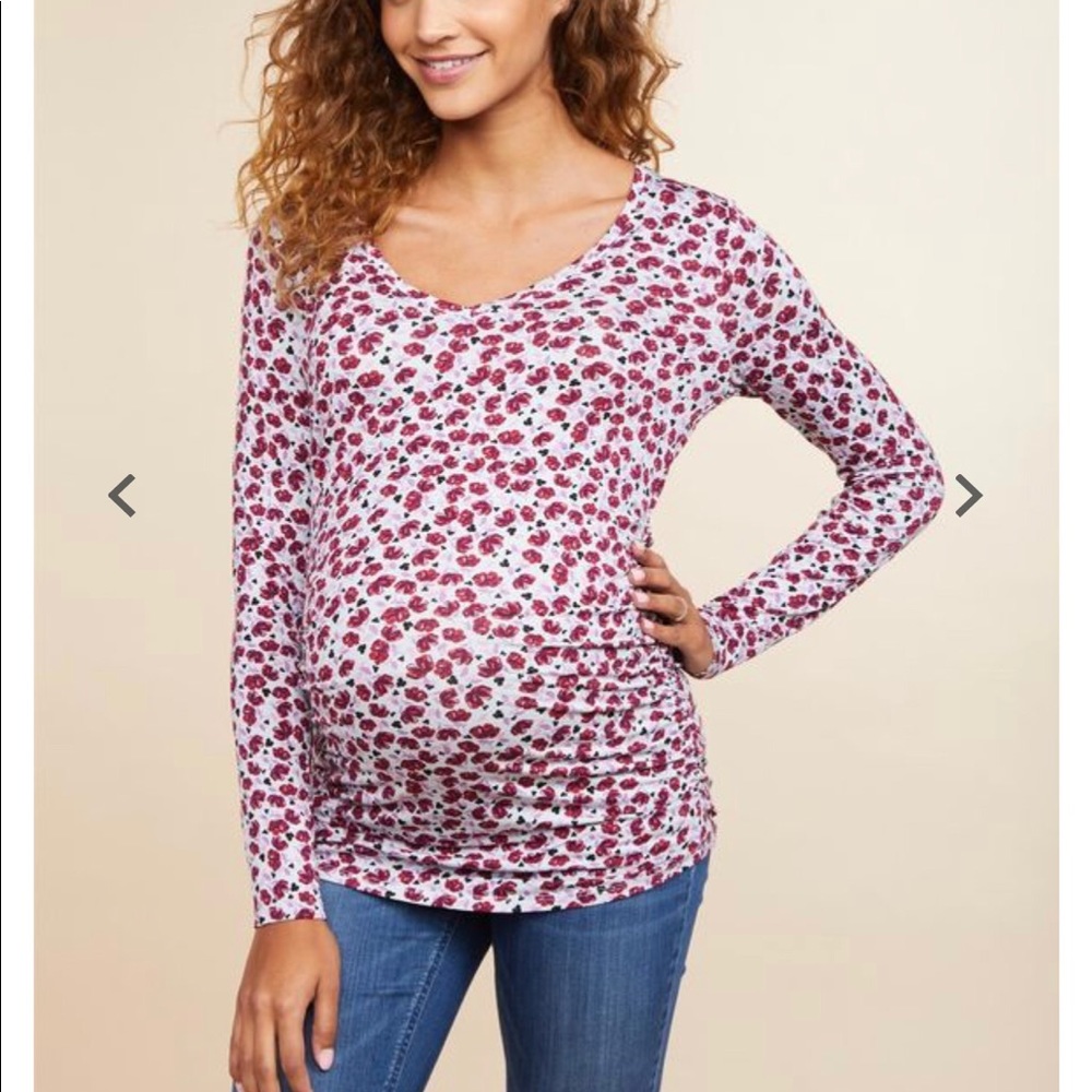 NWT Floral Long Sleeve Tee Motherhood Maternity